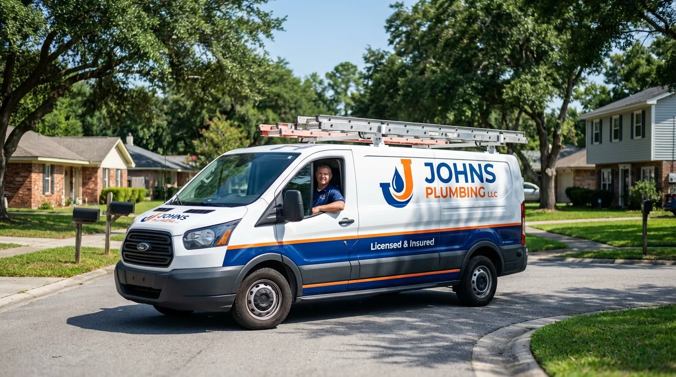 Johns Plumbing LLC service van in Portsmouth, OH