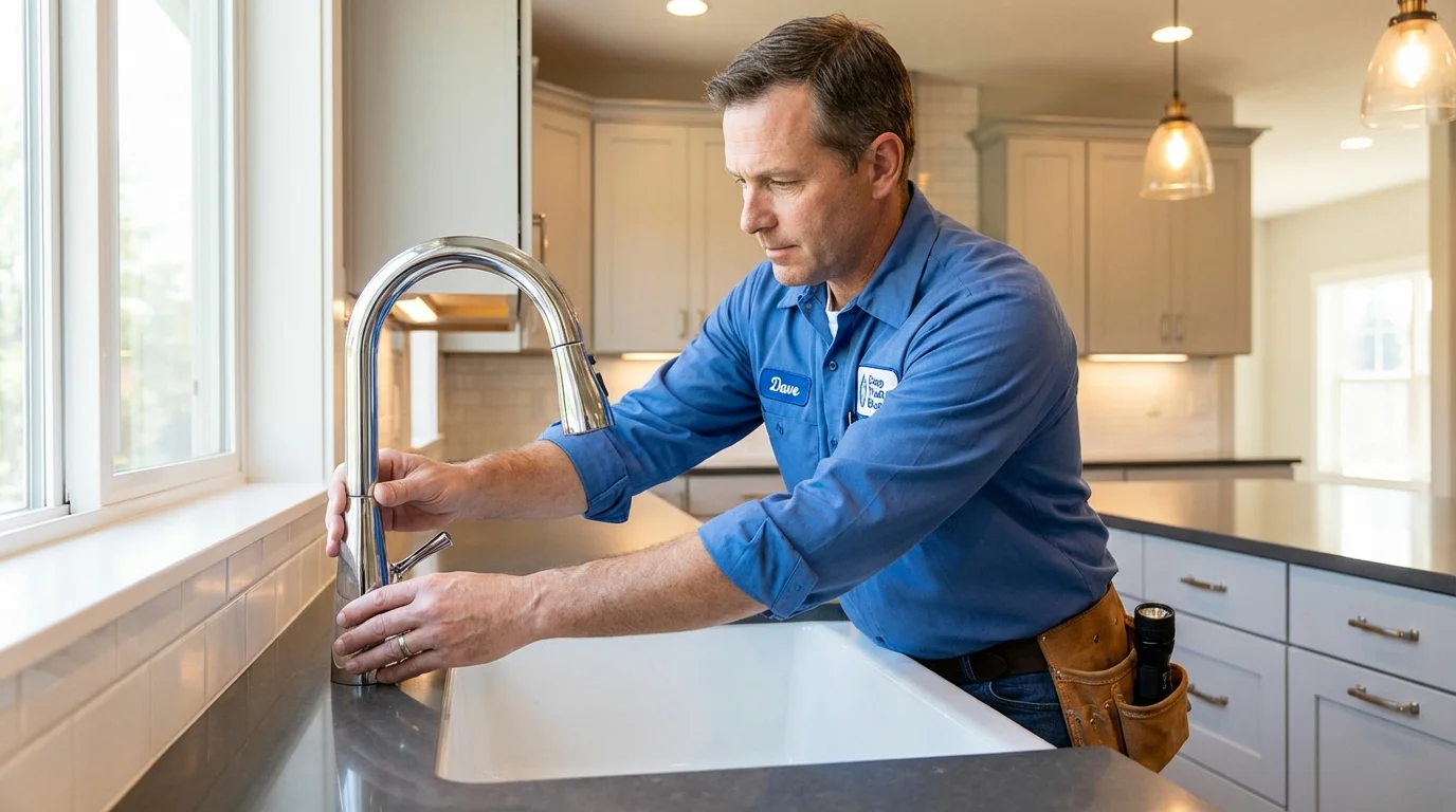 Kitchen faucet installation by Johns Plumbing LLC in Portsmouth
